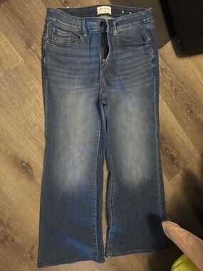 Lane Bryant Medium Wash Blue Flared Wide-Leg Jeans